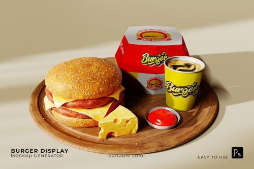 Burger Display Product Mockup