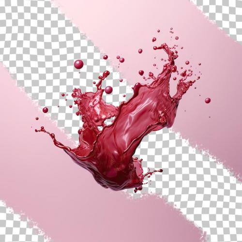 A Solitary Red Wine Splash On A Transparent Background