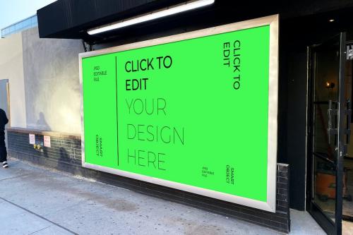 Billboard Sidewalk Mockup