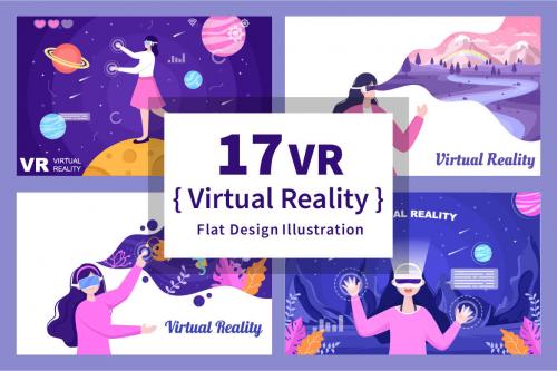 Deeezy - 17 VR Glasses Virtual Reality Vector Illustration