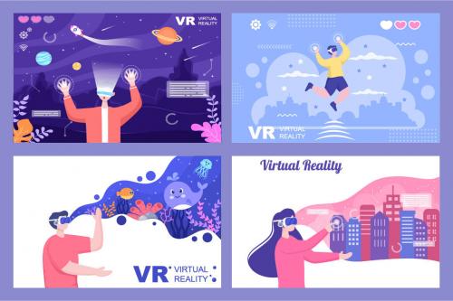 Deeezy - 17 VR Glasses Virtual Reality Vector Illustration