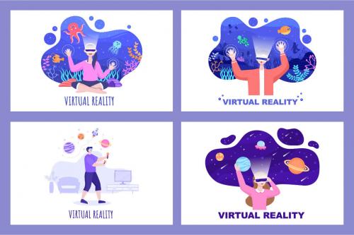 Deeezy - 17 VR Glasses Virtual Reality Vector Illustration