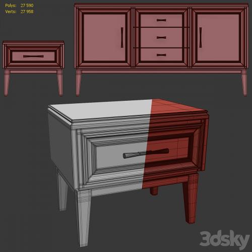 Chest of drawers and bedside table Sacramento Belfan. Nightstand, sideboard