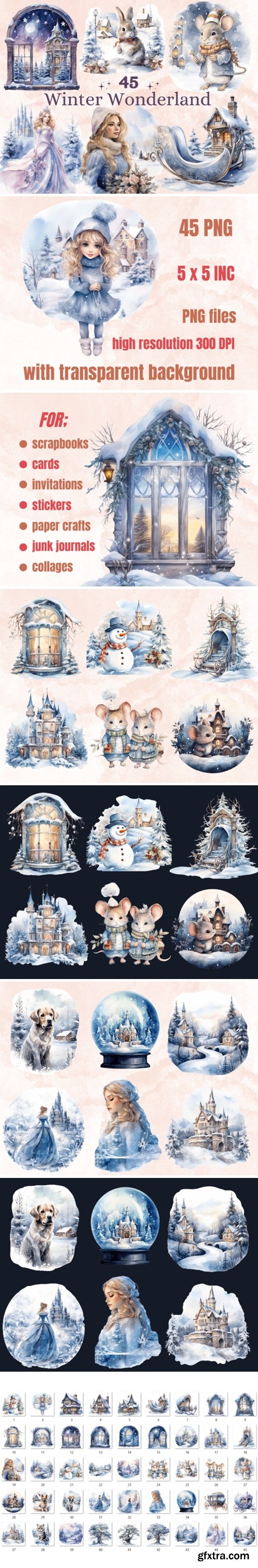 Winter Wonderland Clipart Sublimation 86359014