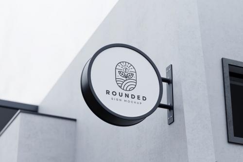 Round Wall Mounted Sign Mockups