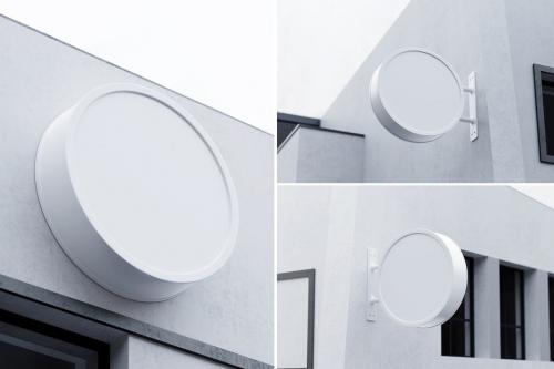 Round Wall Mounted Sign Mockups