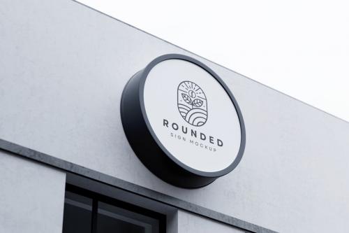 Round Wall Mounted Sign Mockups