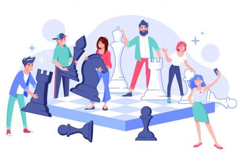 Deeezy - 12 vector people scenes on business abstract themes