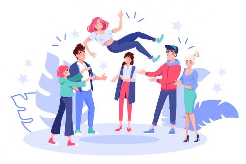 Deeezy - 12 vector people scenes on business abstract themes