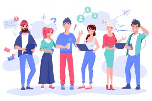 Deeezy - 12 vector people scenes on business abstract themes