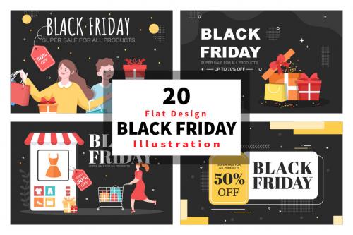 Deeezy - 20 Black Friday Give Big Discount Sale Vector