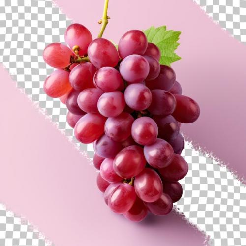 A Bunch Of Grapes With A Green Leaf On The Bottom.