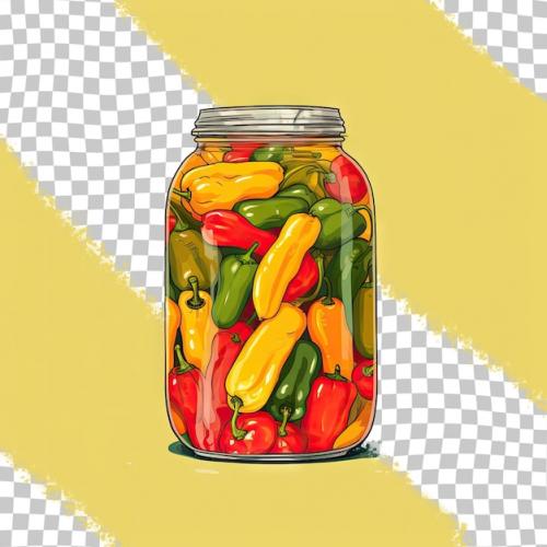 Isolated Jar Of Pickled Peppers On A Bar