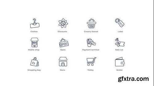 Videohive Shopping - Outline Icons 49818687