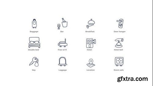 Videohive Hotel Service - Outline Icons 49818148