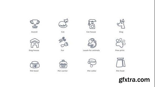 Videohive Pet - Outline Icons 49818583