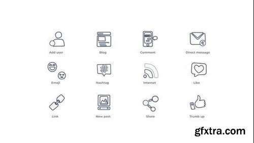 Videohive Social Media - Outline Icons 49818752