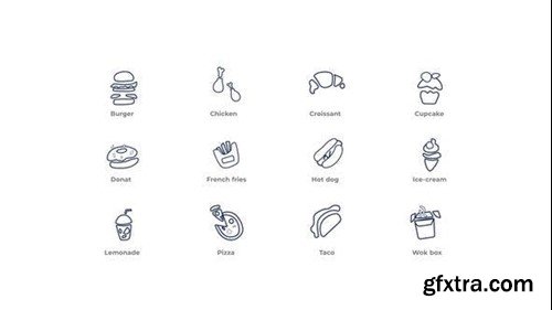 Videohive Fastfood - Outline Icons 49817803