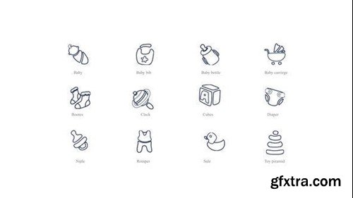 Videohive Baby - Outline Icons 49817367