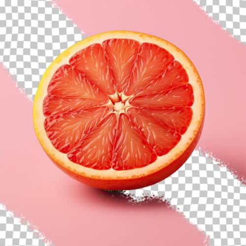 Isolated Red Blood Orange Slice On Transparent Background