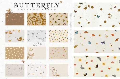 Deeezy - Butterfly Collage Paper Textures