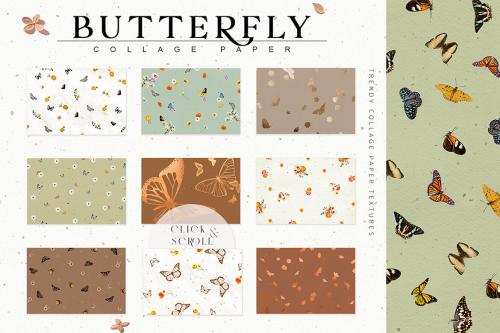 Deeezy - Butterfly Collage Paper Textures