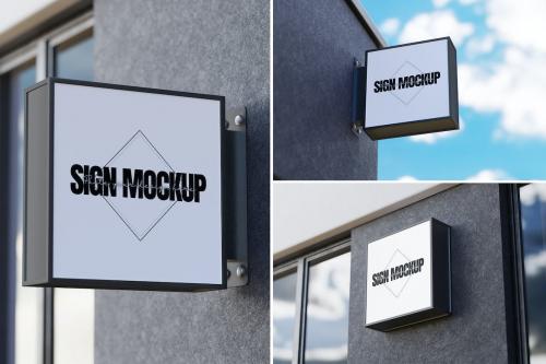 Square Sign Mockups