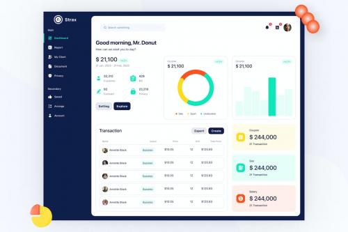 Strax - Finance Dashboard UI Kit