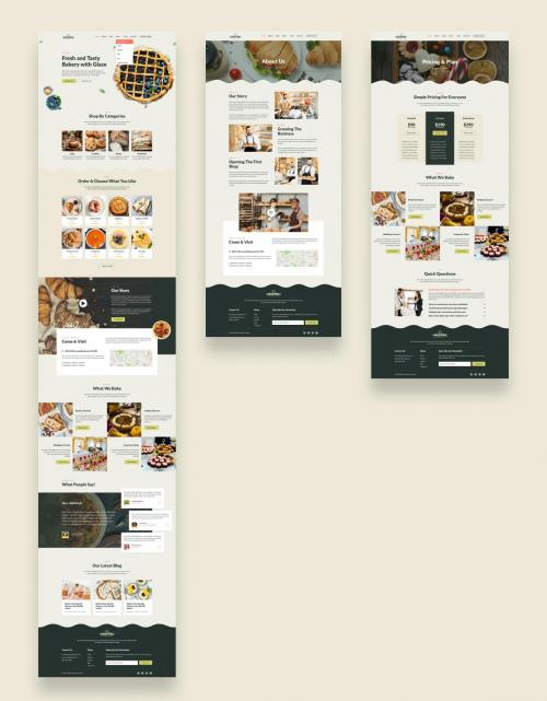 Cake Chocolate Bakery Store Website UI Template