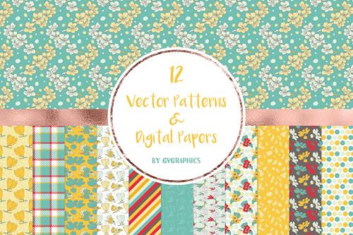 Deeezy - FREE Vector Spring Flowers Patterns & Digital Papers