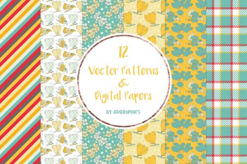 Deeezy - FREE Vector Spring Flowers Patterns & Digital Papers