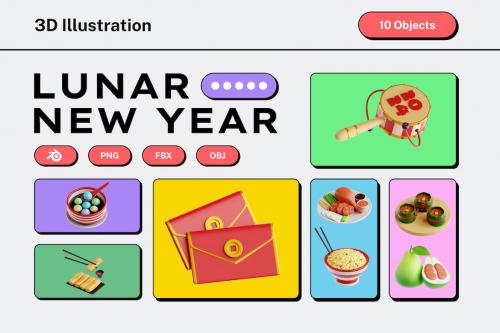 Lunar New Year V.2 - 3D Icon Set