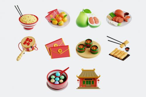 Lunar New Year V.2 - 3D Icon Set