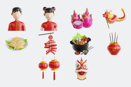 Lunar New Year V.1 - 3D Icon Set