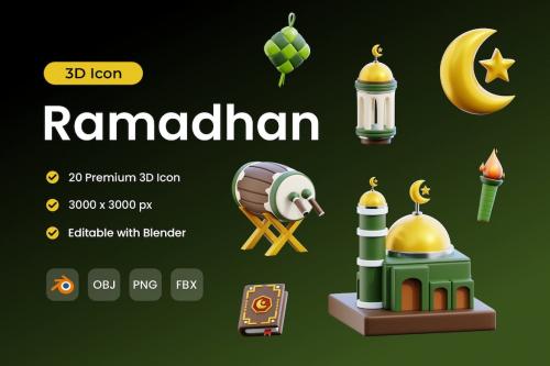 Ramadhan 3D Icon Pack