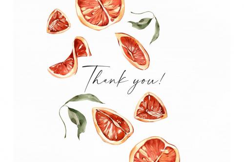 Watercolor Sicilian orange Clipart