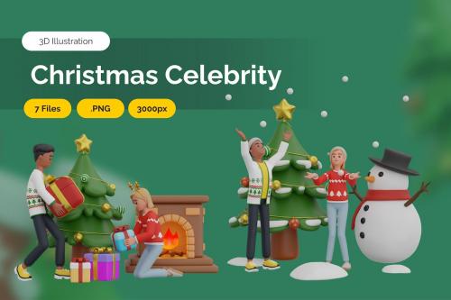 Christmas Celebrity - 3D Illustration