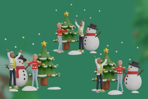 Christmas Celebrity - 3D Illustration