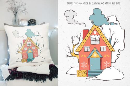 Deeezy - Cozy Winter Houses Vector Illustrations