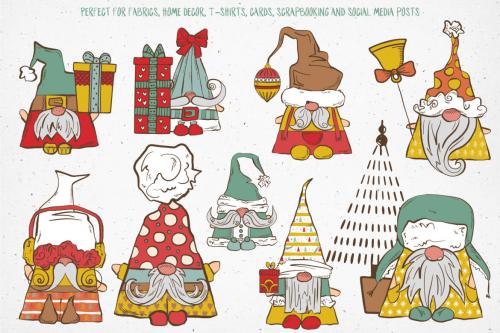 Deeezy - Cute Christmas Gnomes Vector Illustrations