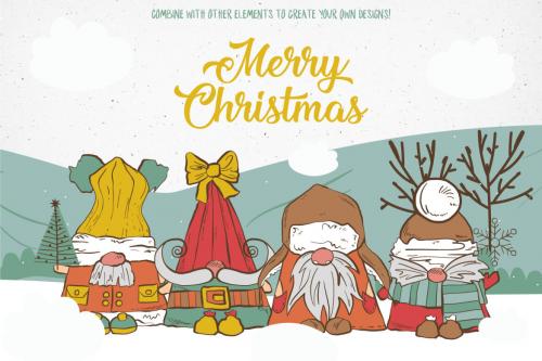 Deeezy - Cute Christmas Gnomes Vector Illustrations