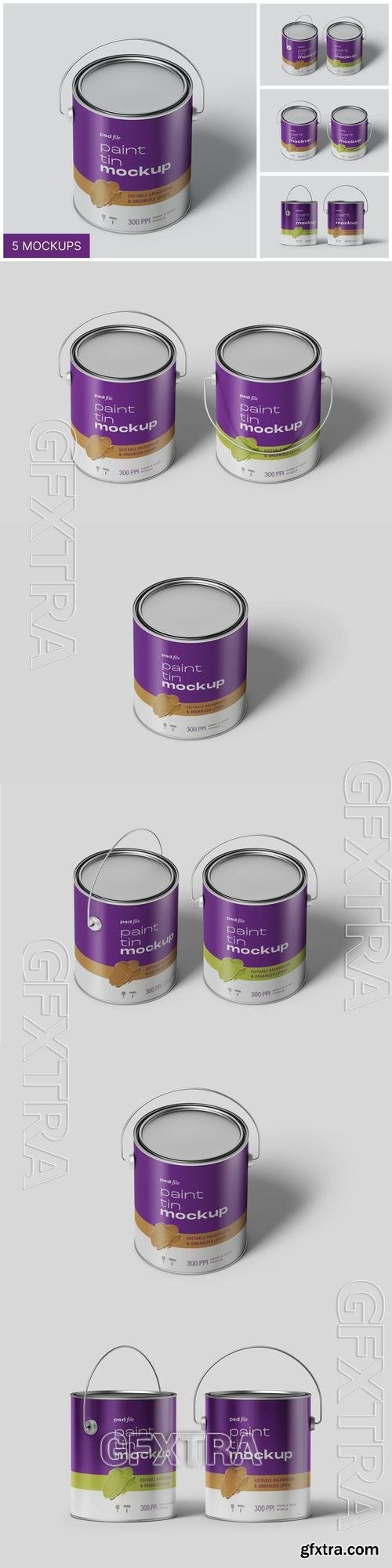 Paint Tin Bucket Mockup Set A9EPKHZ