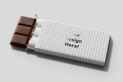 Deeezy - Chocolate Candy Bar Packaging (120g) Mockup - Opened