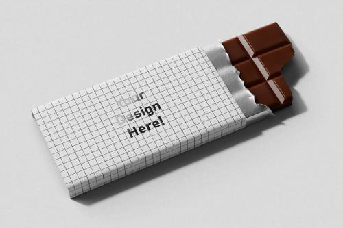 Deeezy - Chocolate Candy Bar Packaging (120g) Mockup - Opened