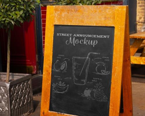 Restaurant Outdoors Promo Blackboard Mock-up