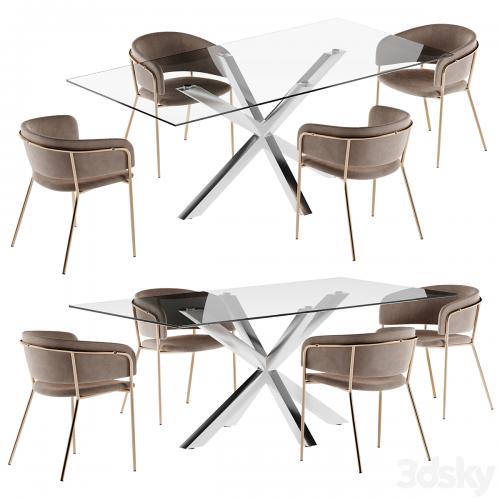 La forma table Arya & Konnie chair dining set 2