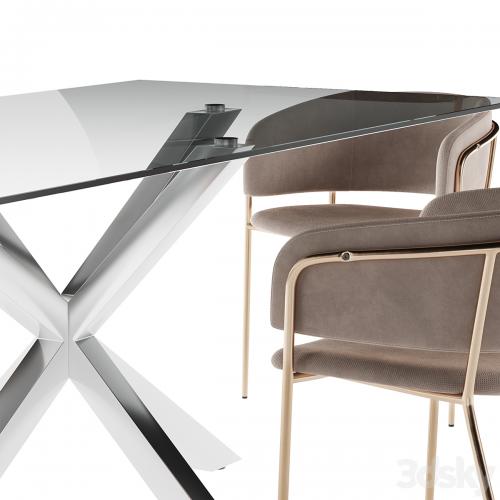 La forma table Arya & Konnie chair dining set 2