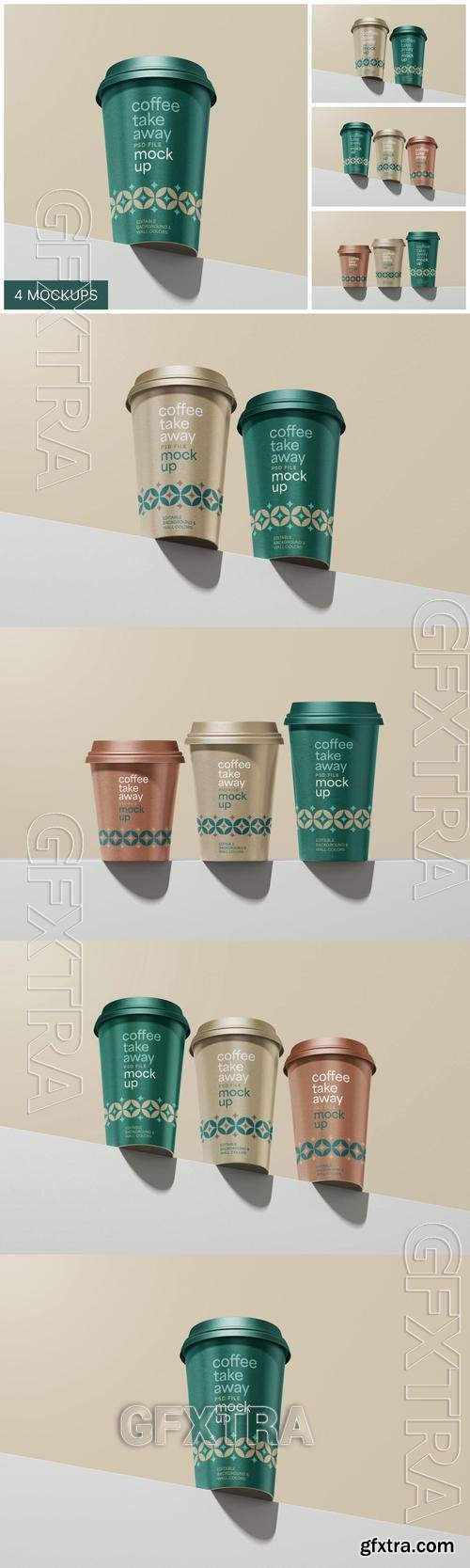 Paper Take Away Coffee Cup Mockup Set V9SSQWV