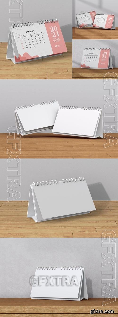 2024 Horizontal Desk Calendar Mockup Set HV6VXVJ