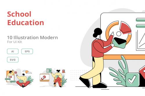 Deeezy - Flat Illustration Vector Graphic of Education Online